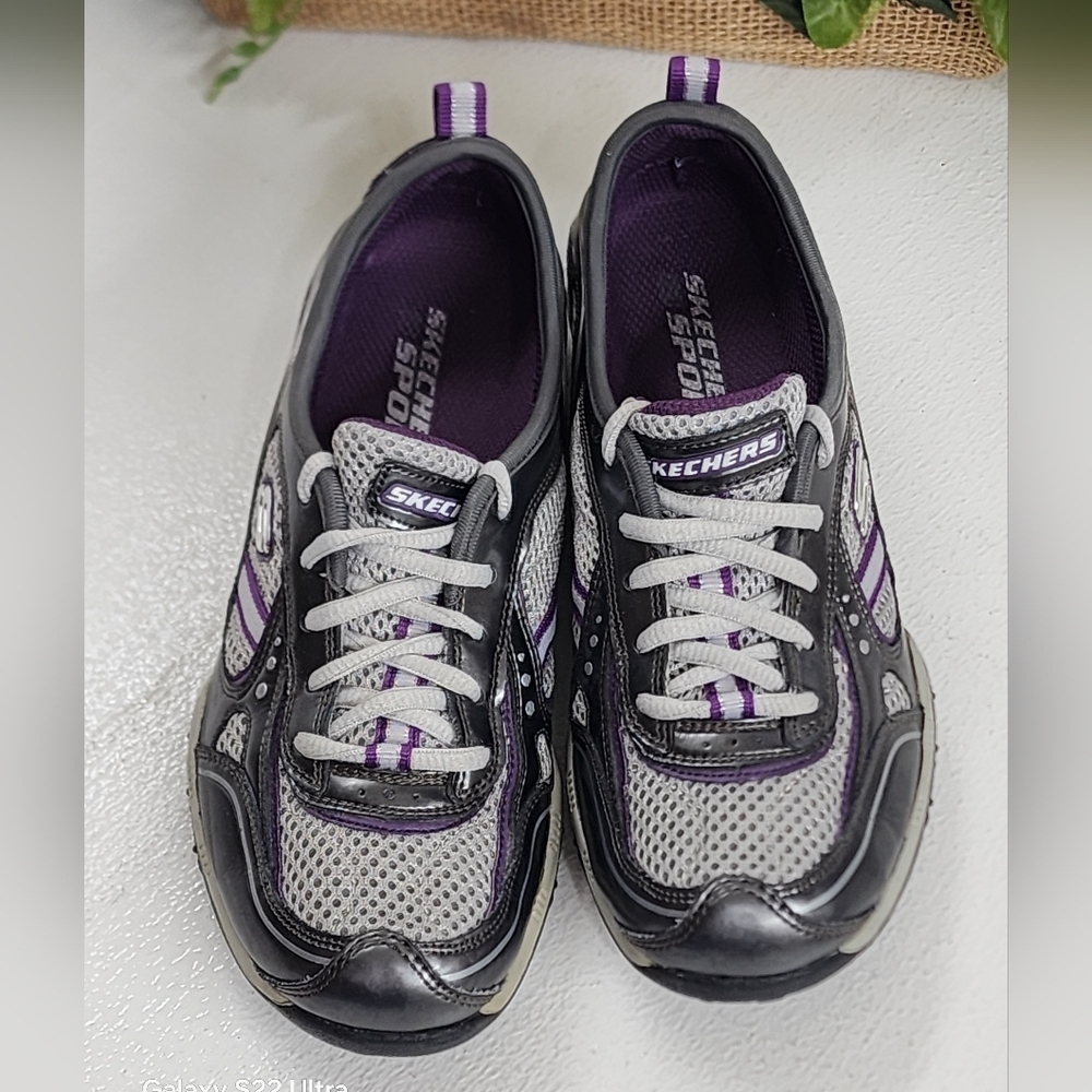 Skechers Black and Purple Sneakers with Comfort and Style
